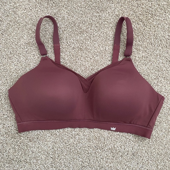 SheFit Wireless Plunge Bra Medium Impact Sports Bra Size 3Luxe Rose Taupe - Picture 2 of 6